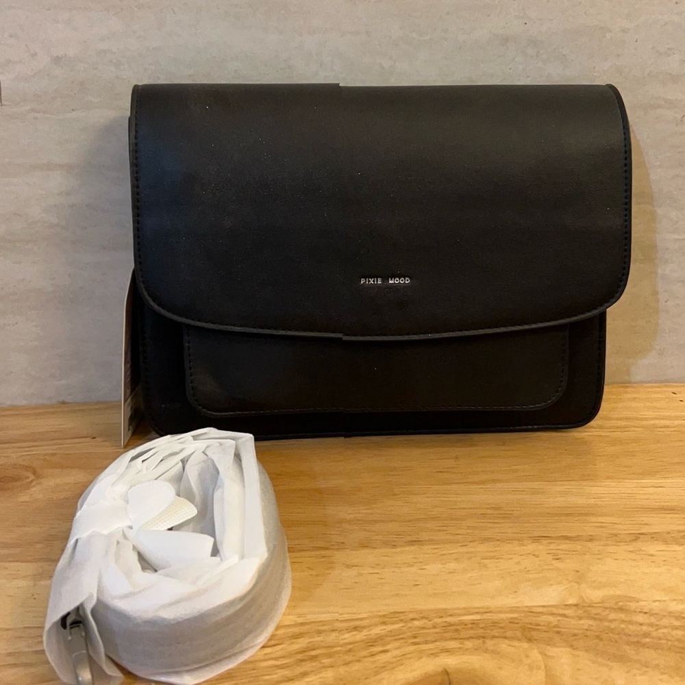 NWT- Pixie Mood Zoe Crossbody Elegant Black Vegan Leather Shoulder Bag